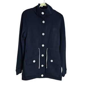 Quagmire Golf Women's Black Button-Up Funnel Neck Sweatshirt Jacket size Small